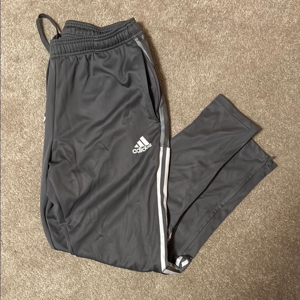Adidas aeroready gray and white sweatpants, size men’s large